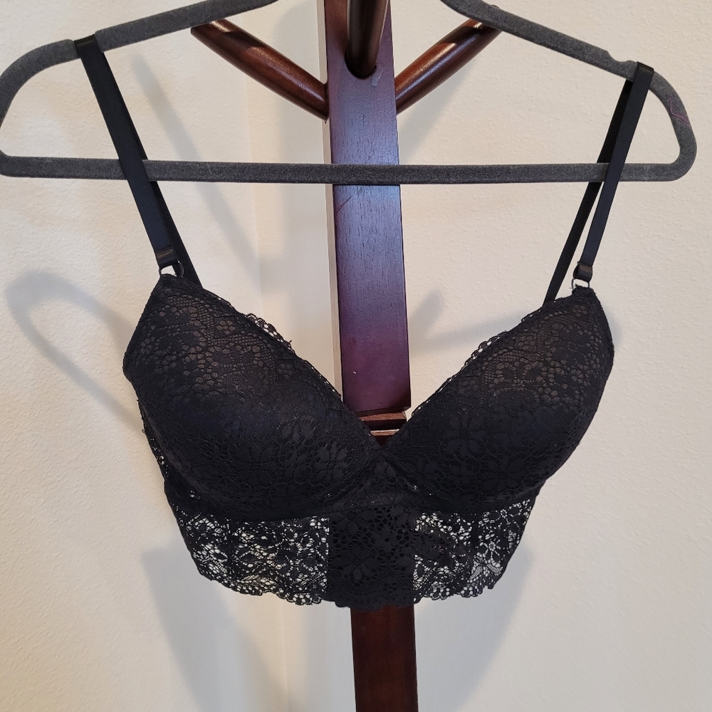 Prima Valentina black lacy bra, size 36B